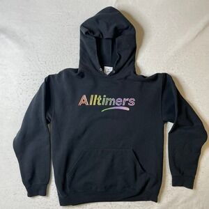 Alltimers Hoodie Mens Medium Black Rainbow Logo Pullover‎ Skateboarding